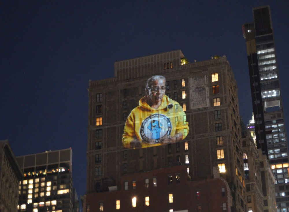To Protest the Met Gala, Activists Beamed a Raleigh Amazon Worker’s Face onto Jeff Bezos’ Penthouse